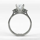 Anillo de Compromiso Ondular - Oval en oro blanco - vista 3
