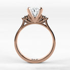 Anillo de Compromiso Ondular - Oval en oro rosa - vista 3