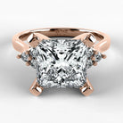 Anillo de Compromiso Ondular - Princess en oro rosa - vista 1