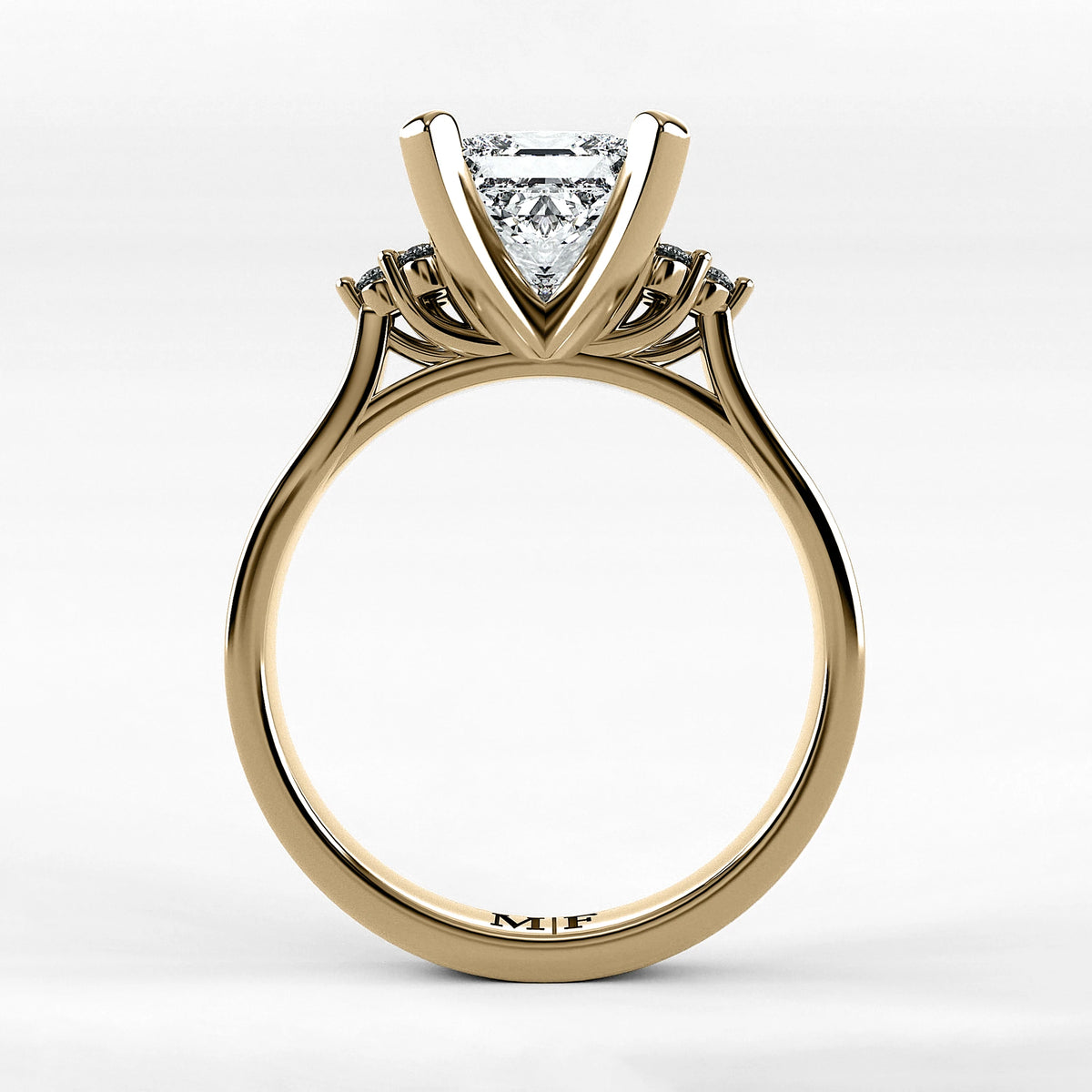 Anillo de Compromiso Ondular - Princess en oro amarillo - vista 3