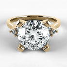 Anillo de Compromiso Ondular - Redondo en oro amarillo - vista 1