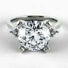 Anillo de Compromiso Ondular - Redondo en oro blanco - vista 1