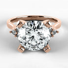 Anillo de Compromiso Ondular - Redondo en oro rosa - vista 1