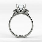 Anillo de Compromiso Ondular - Redondo en oro blanco - vista 3