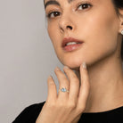 Anillo de Compromiso Ondular - Redondo en oro amarillo - vista 4