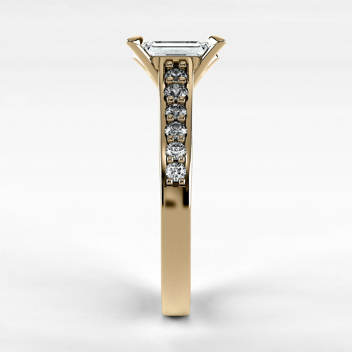 Anillo de Compromiso Trazo - Esmeralda en oro amarillo - vista 2