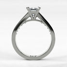 Anillo de Compromiso Trazo - Esmeralda en oro blanco - vista 3