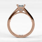 Anillo de Compromiso Trazo - Esmeralda en oro rosa - vista 3