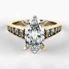 Anillo de Compromiso Trazo - Marquesa en oro amarillo - vista 1