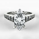 Anillo de Compromiso Trazo - Marquesa en oro blanco - vista 1
