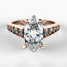 Anillo de Compromiso Trazo - Marquesa en oro rosa - vista 1
