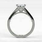Anillo de Compromiso Trazo - Oval en oro blanco - vista 3