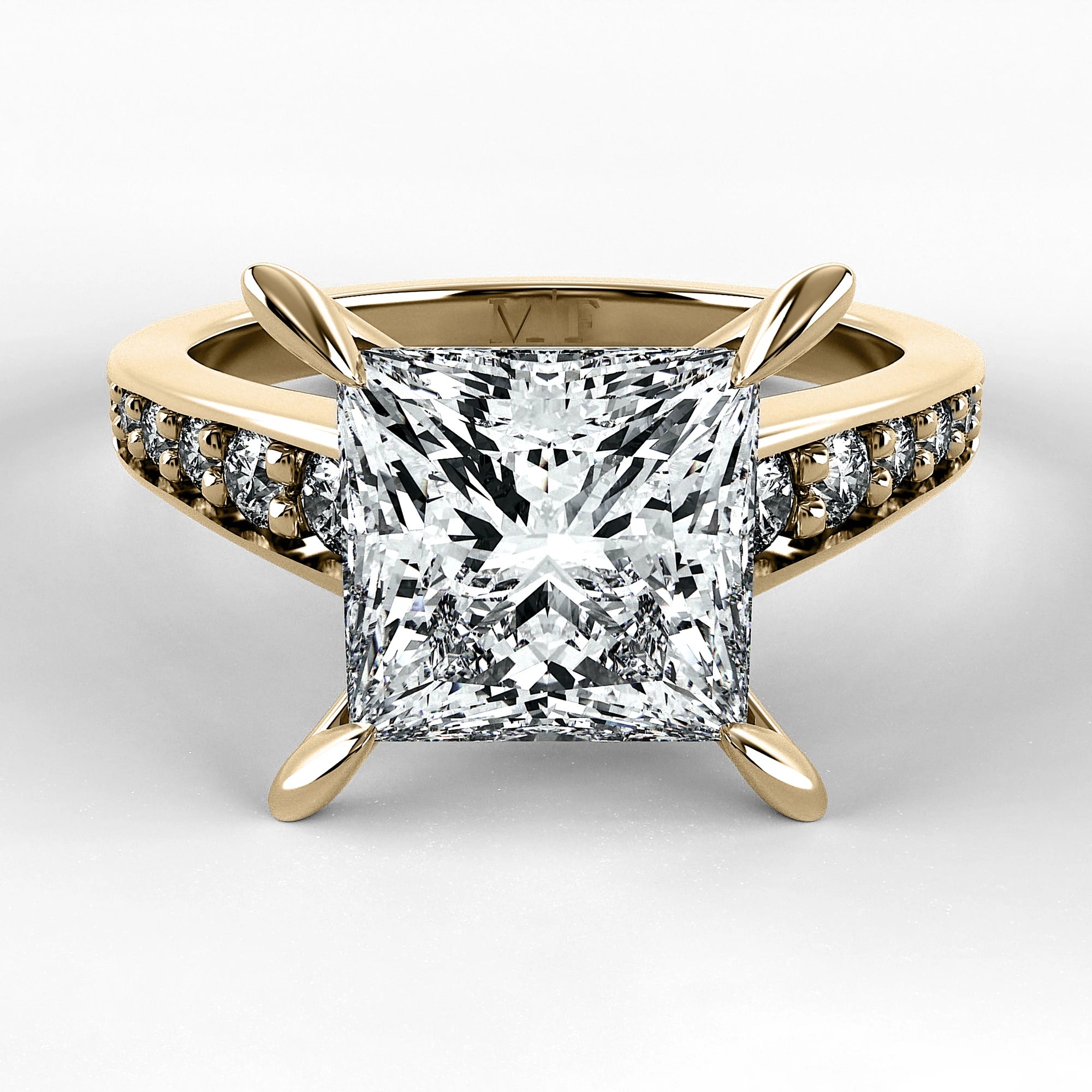 Anillo de Compromiso Trazo - Princess en oro amarillo - vista 1