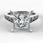 Anillo de Compromiso Trazo - Princess en oro blanco - vista 1