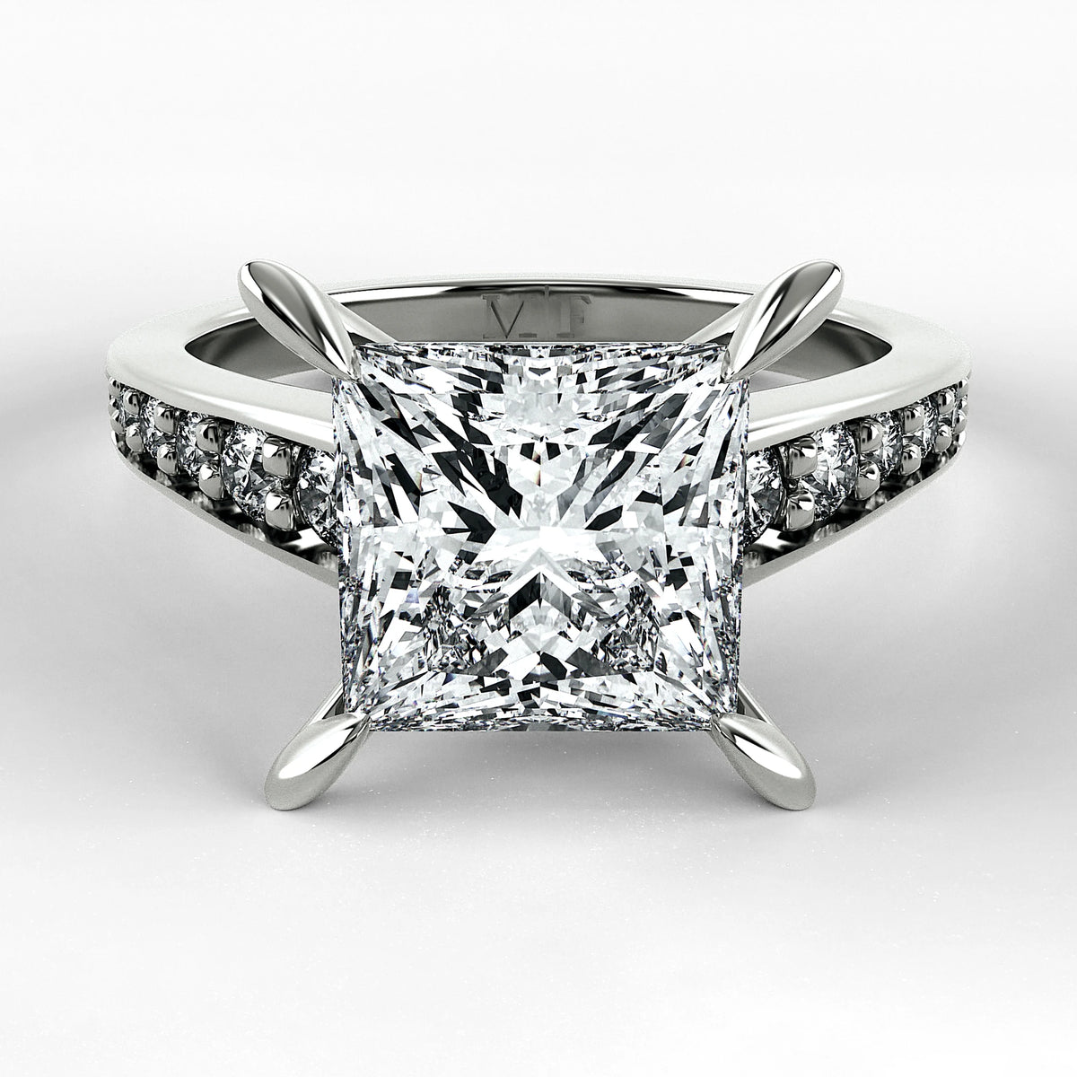 Anillo de Compromiso Trazo - Princess en oro blanco - vista 1
