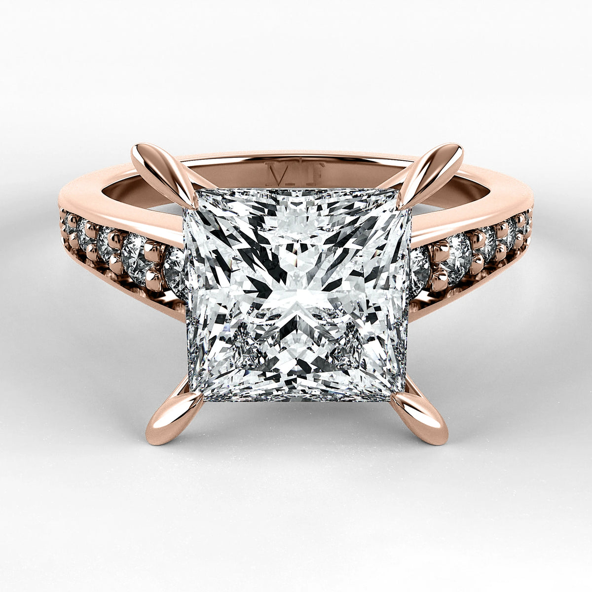 Anillo de Compromiso Trazo - Princess en oro rosa - vista 1