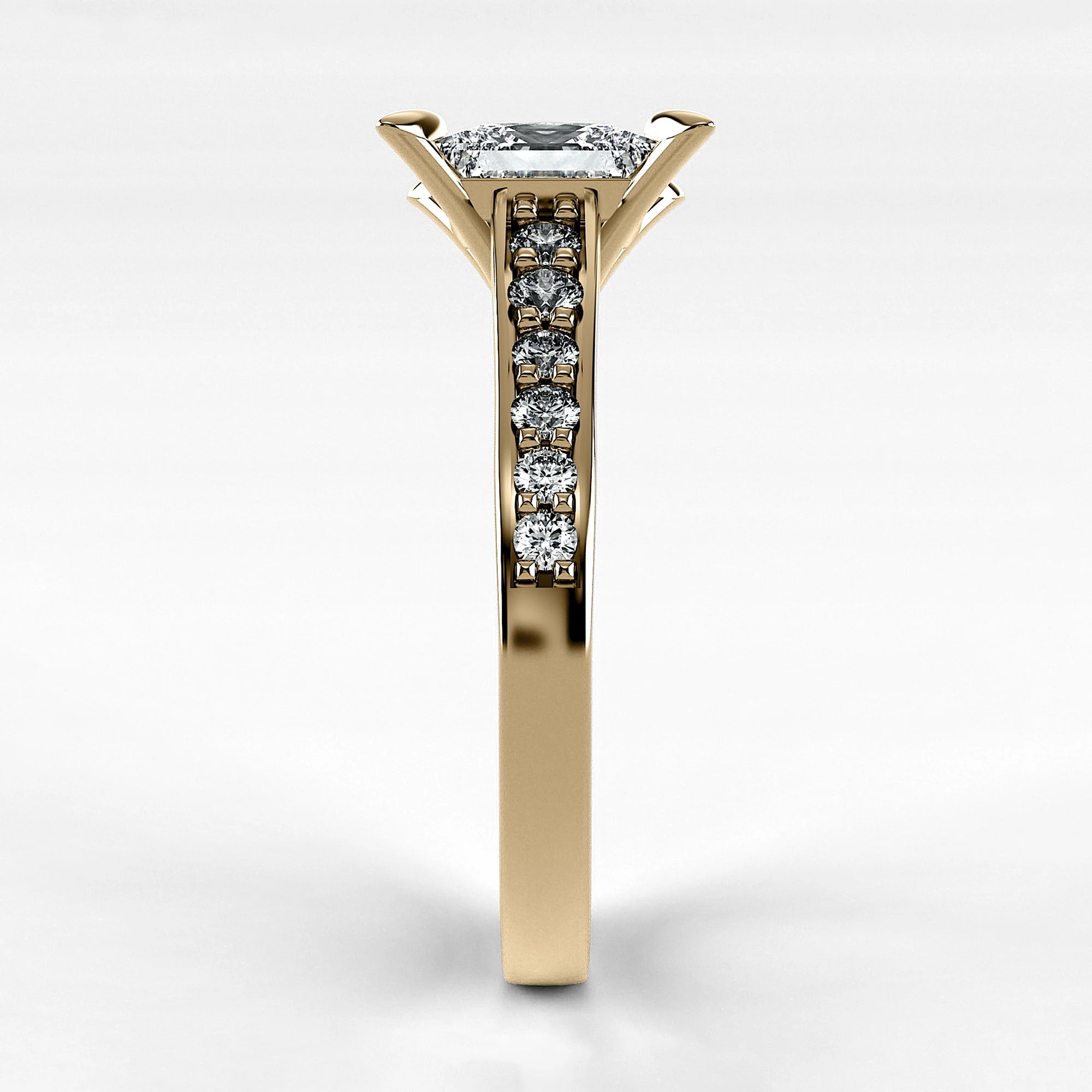 Anillo de Compromiso Trazo - Princess en oro amarillo - vista 2