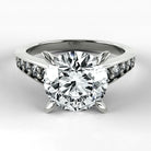 Anillo de Compromiso Trazo - Redondo en oro blanco - vista 1