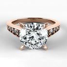 Anillo de Compromiso Trazo - Redondo en oro rosa - vista 1