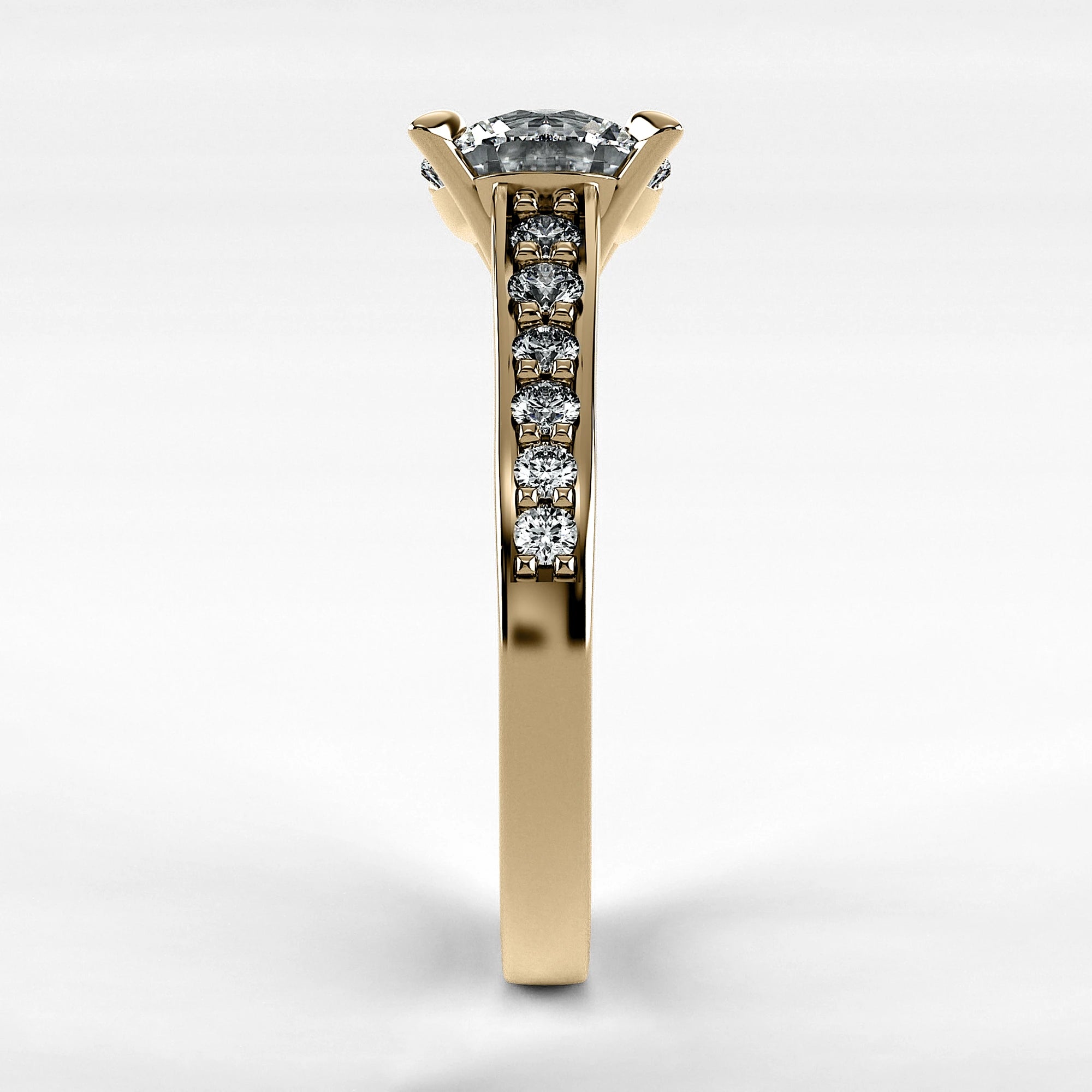 Anillo de Compromiso Trazo - Redondo en oro amarillo - vista 2