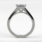 Anillo de Compromiso Trazo - Redondo en oro blanco - vista 3
