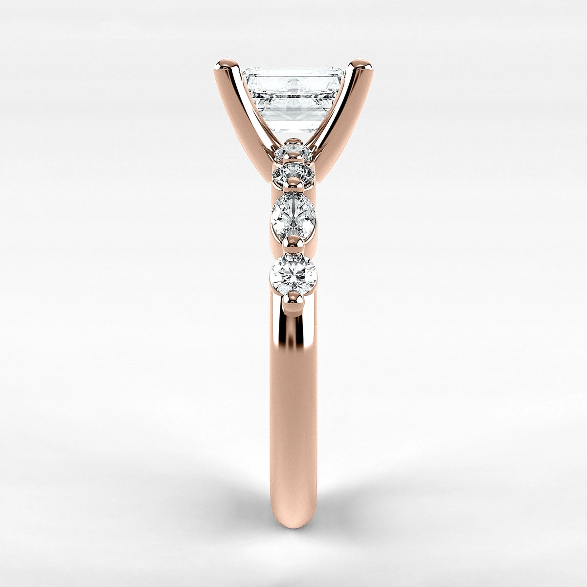Anillo de Compromiso Intenso - Esmeralda en oro rosa - vista 2
