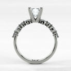 Anillo de Compromiso Intenso - Esmeralda en oro blanco - vista 3