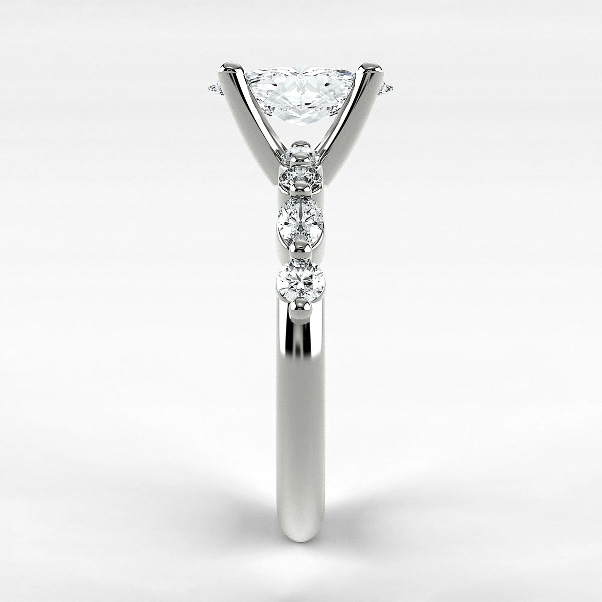 Anillo de Compromiso Intenso - Marquesa en oro blanco - vista 2