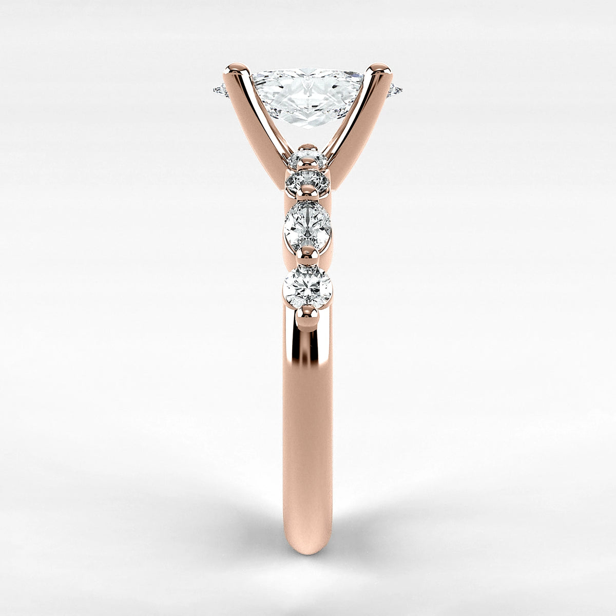 Anillo de Compromiso Intenso - Marquesa en oro rosa - vista 2