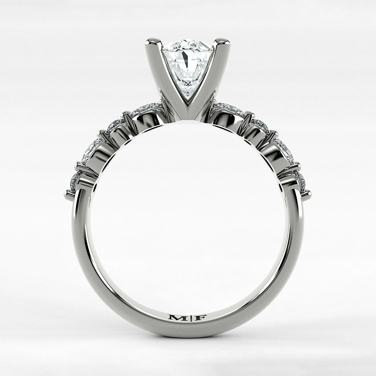 Anillo de Compromiso Intenso - Oval en oro blanco - vista 3