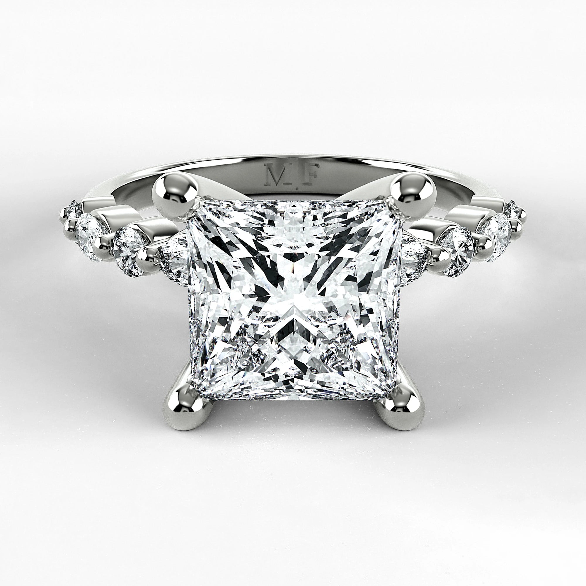 Anillo de Compromiso Intenso - Princess en oro blanco - vista 1