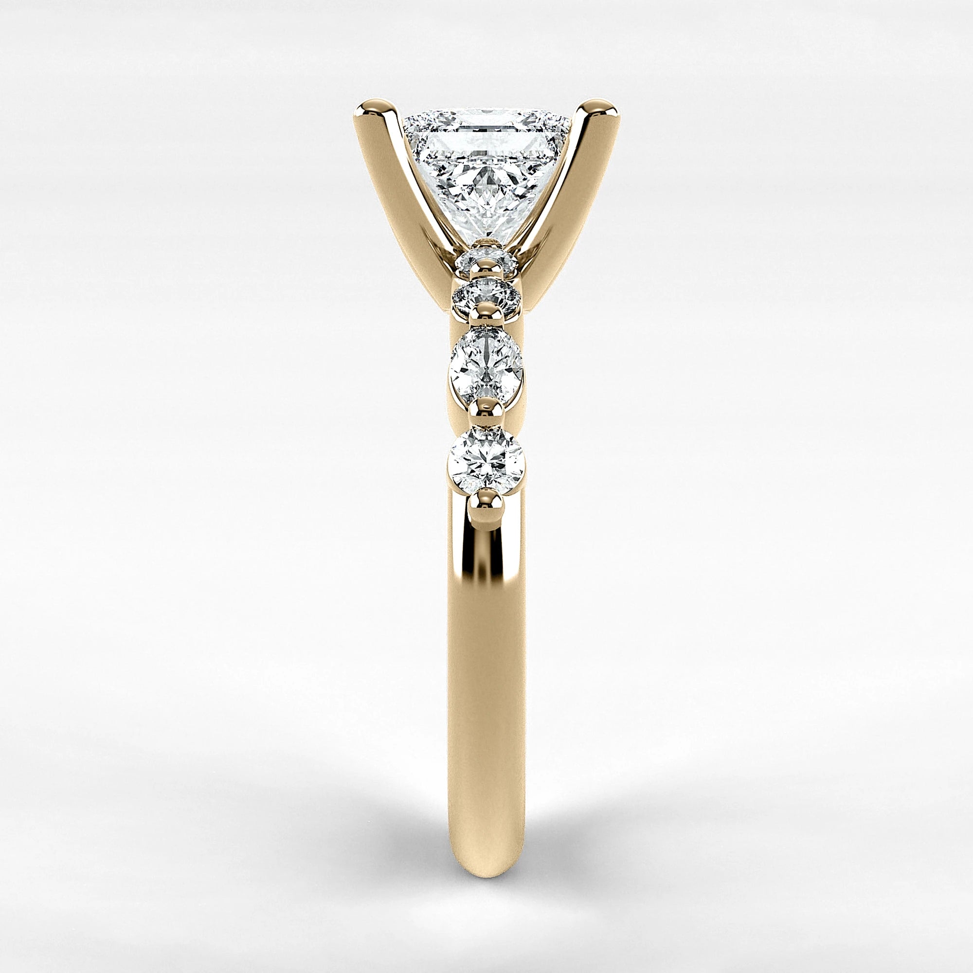 Anillo de Compromiso Intenso - Princess en oro amarillo - vista 2