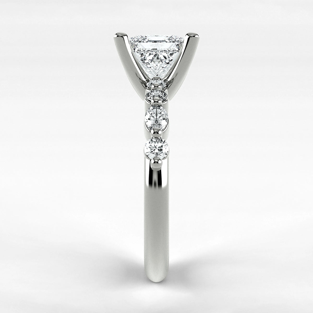 Anillo de Compromiso Intenso - Princess en oro blanco - vista 2