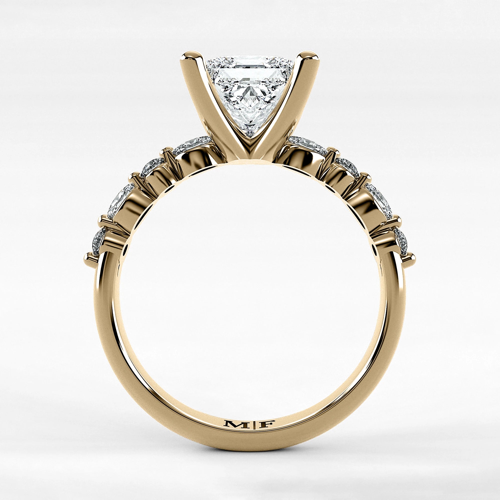 Anillo de Compromiso Intenso - Princess en oro amarillo - vista 3