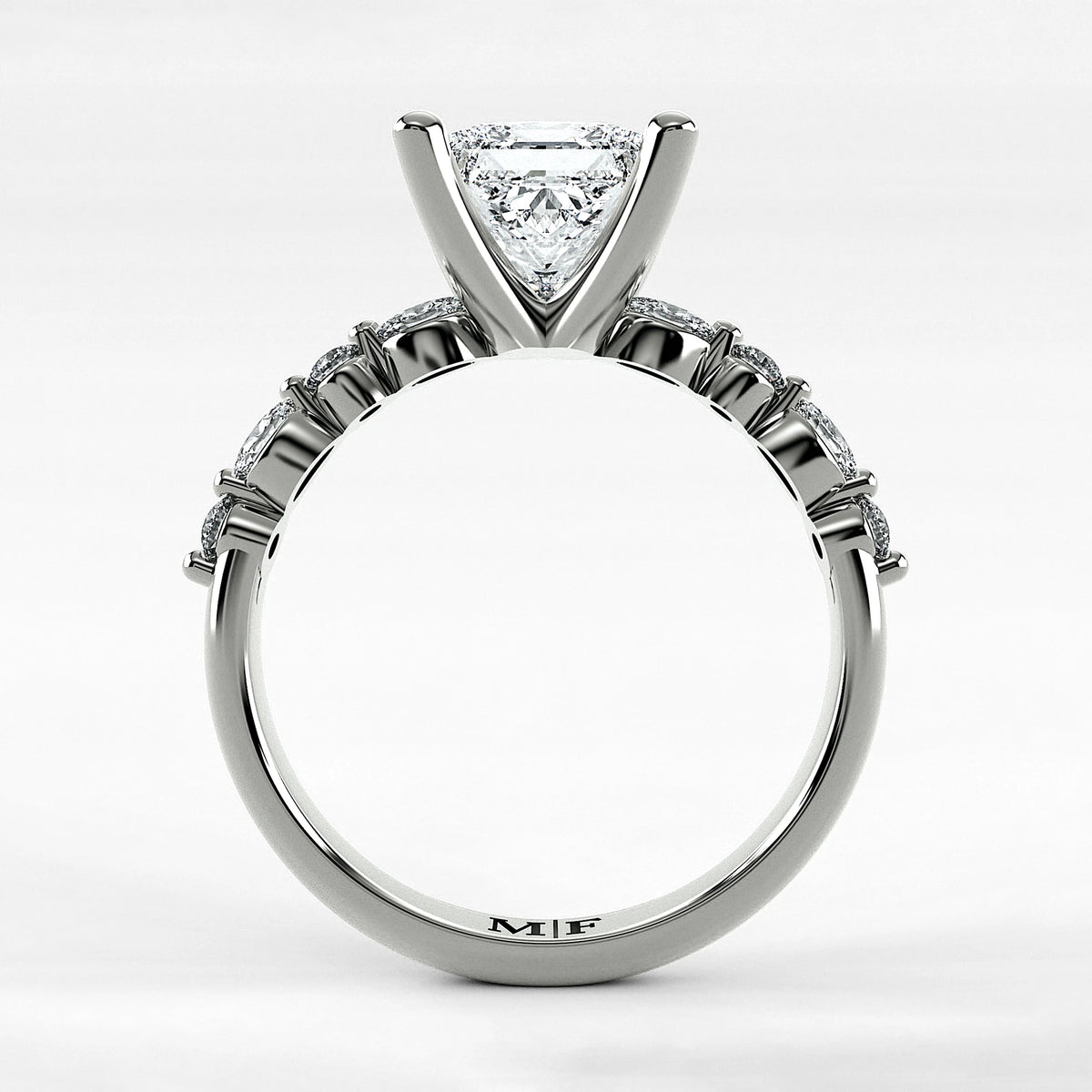 Anillo de Compromiso Intenso - Princess en oro blanco - vista 3