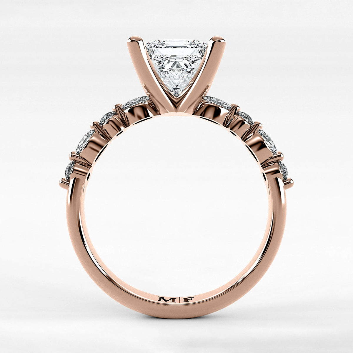 Anillo de Compromiso Intenso - Princess en oro rosa - vista 3