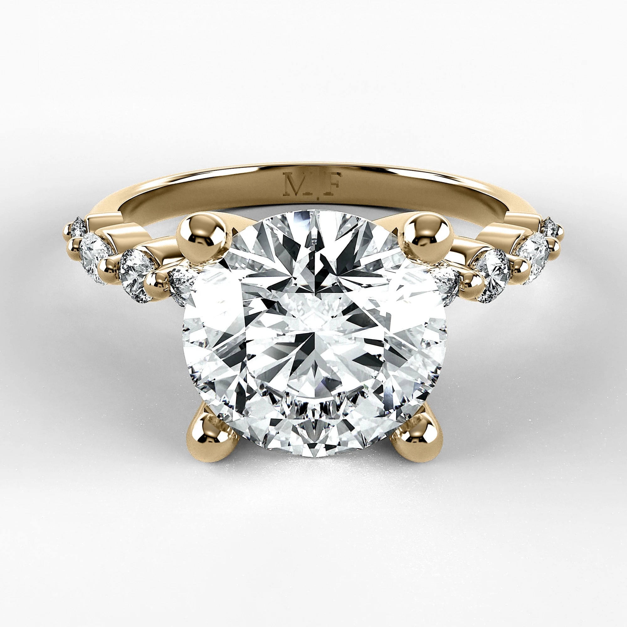 Anillo de Compromiso Intenso - Redondo en oro amarillo - vista 1