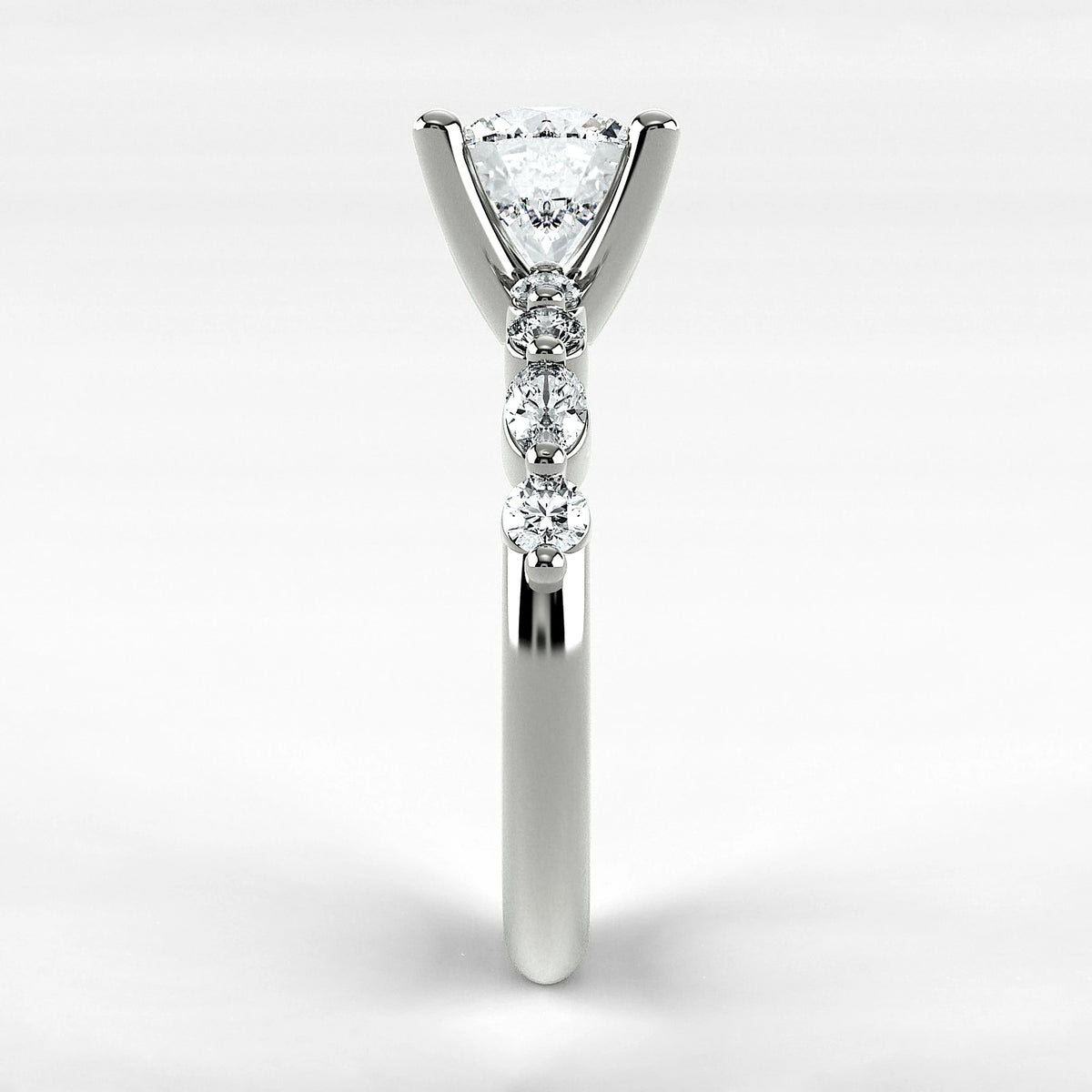 Anillo de Compromiso Intenso - Redondo en oro blanco - vista 2