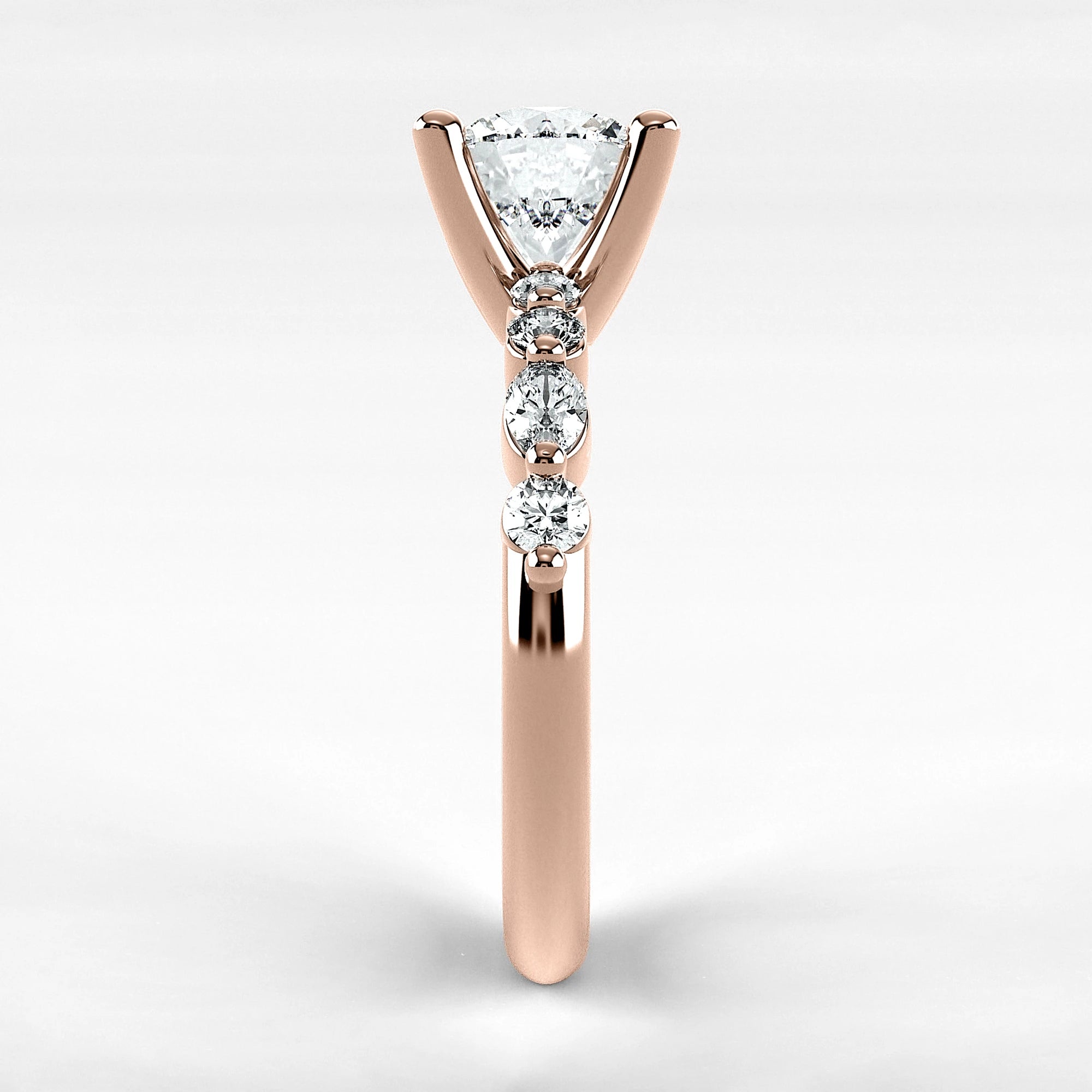 Anillo de Compromiso Intenso - Redondo en oro rosa - vista 2