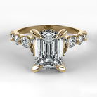 Anillo de Compromiso Estructura - Esmeralda en oro amarillo - vista 1