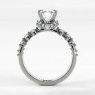 Anillo de Compromiso Estructura - Esmeralda en oro blanco - vista 3