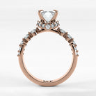 Anillo de Compromiso Estructura - Esmeralda en oro rosa - vista 3