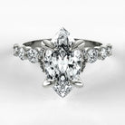 Anillo de Compromiso Estructura - Marquesa en oro blanco - vista 1