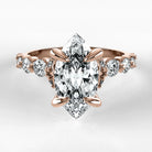 Anillo de Compromiso Estructura - Marquesa en oro rosa - vista 1