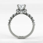 Anillo de Compromiso Estructura - Oval en oro blanco - vista 3
