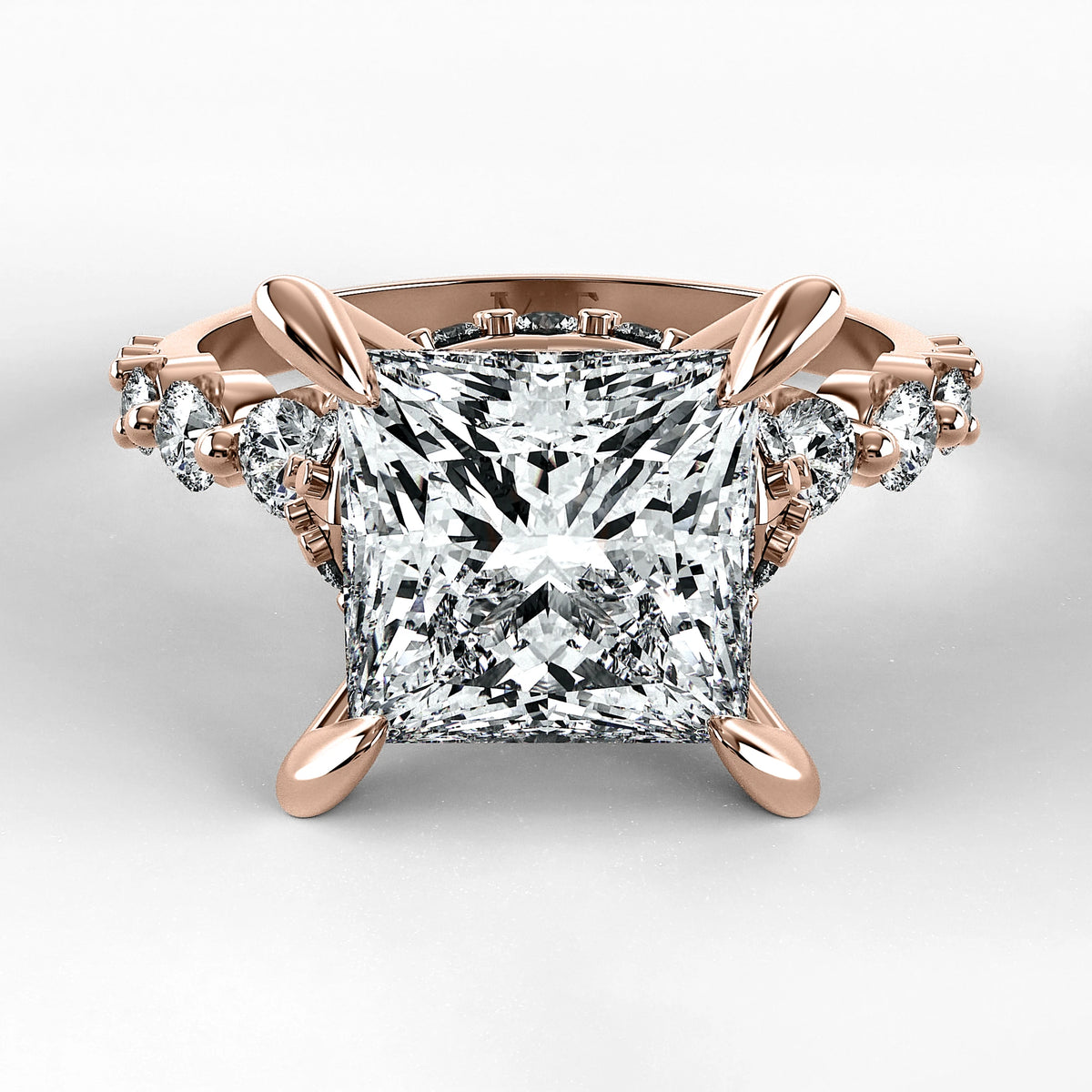 Anillo de Compromiso Estructura - Princess en oro rosa - vista 1