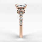 Anillo de Compromiso Estructura - Princess en oro rosa - vista 2