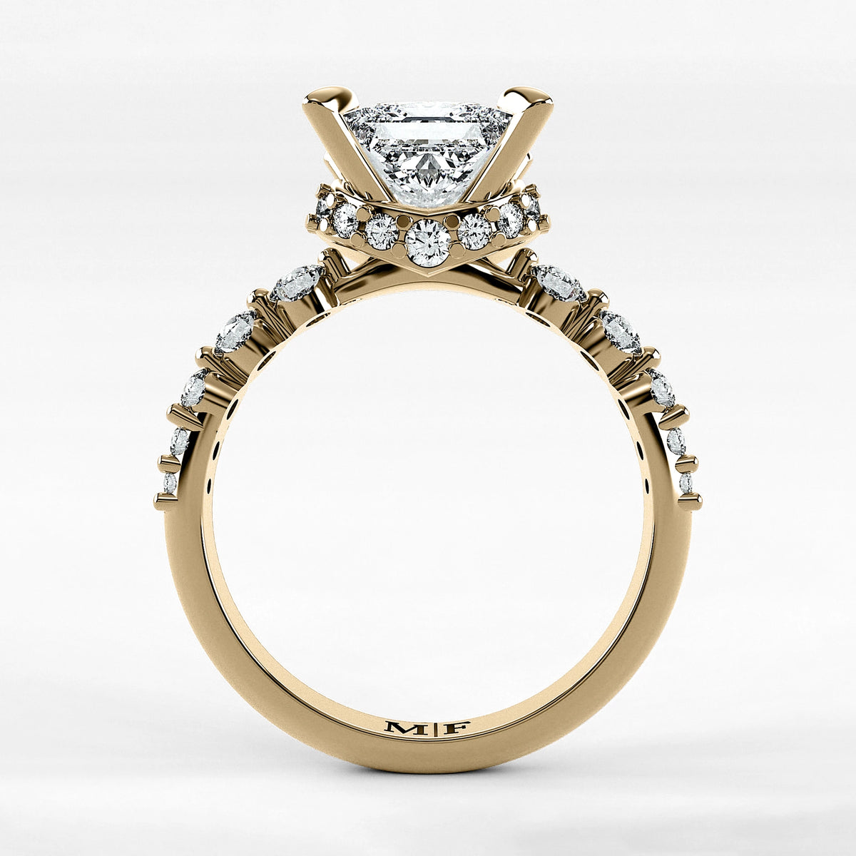 Anillo de Compromiso Estructura - Princess en oro amarillo - vista 3