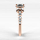 Anillo de Compromiso Estructura - Redondo en oro rosa - vista 2