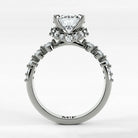 Anillo de Compromiso Estructura - Redondo en oro blanco - vista 3